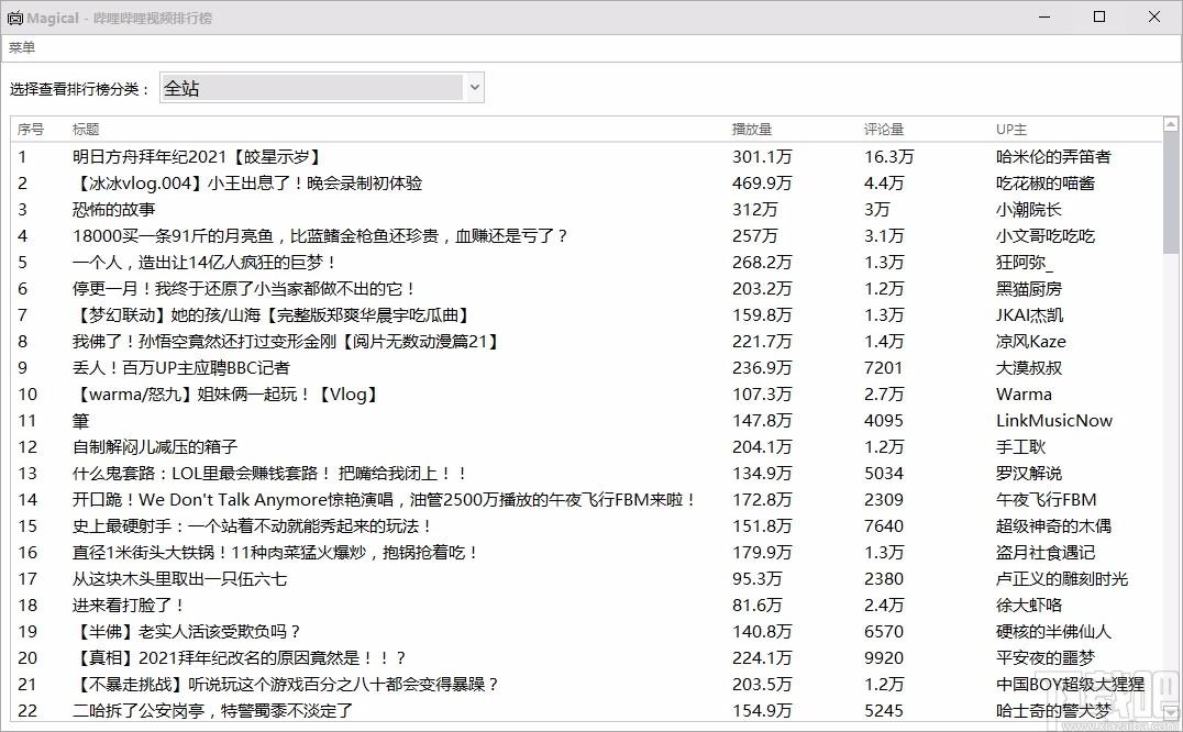 哔哩哔哩排行榜查看器,哔哩哔哩排行榜查看软件