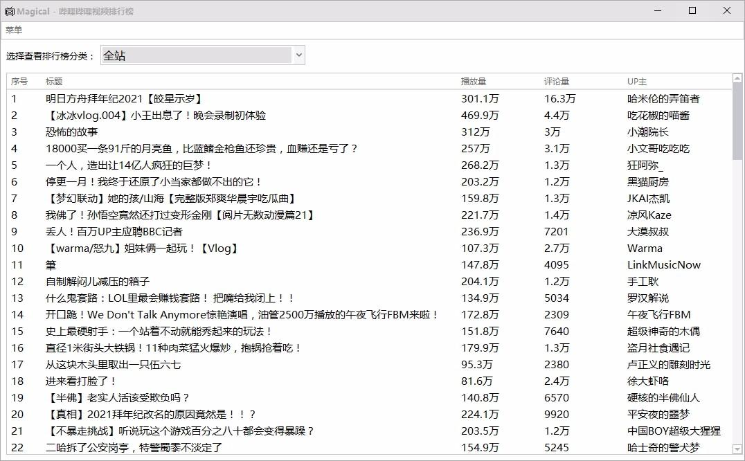 哔哩哔哩排行榜查看器,哔哩哔哩排行榜查看软件